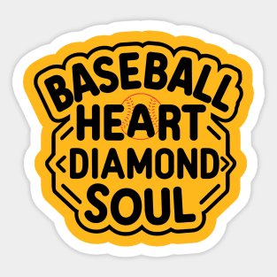 Baseball Heart Diamond Soul Sticker